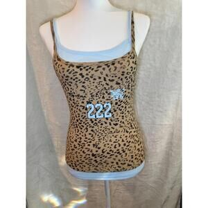 BDG Nico 222 graphic double layer cami in leopard print Size Medium